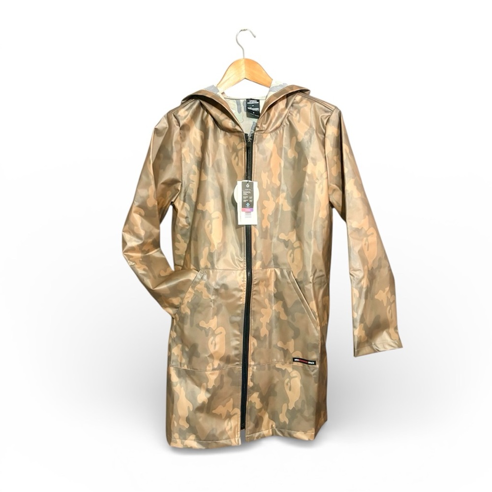 VFORCE by NEW DESIGNERS SPACE Military Sand Brown Print Commuter Coat